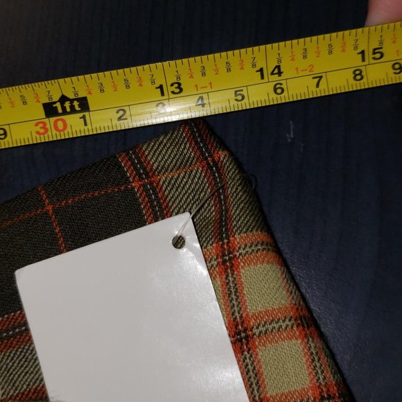 NWT "MADE IN CANADA "wool plaid asymetrical fringed wrap skirt small 6 - Picture 11 of 13
